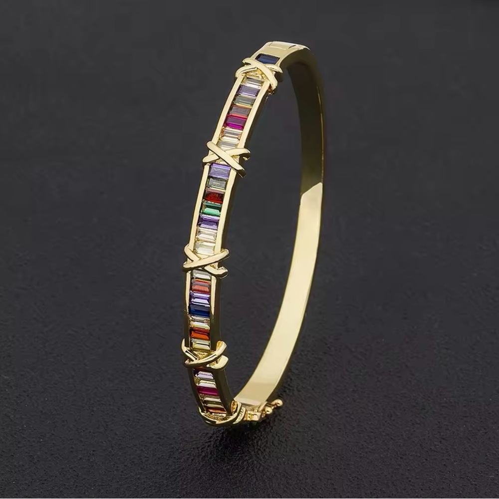 NEW MULTICOLOR CHANNEL SET BRACELET